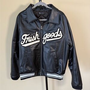 Joe Freshgoods Leather Jacket color Black size large